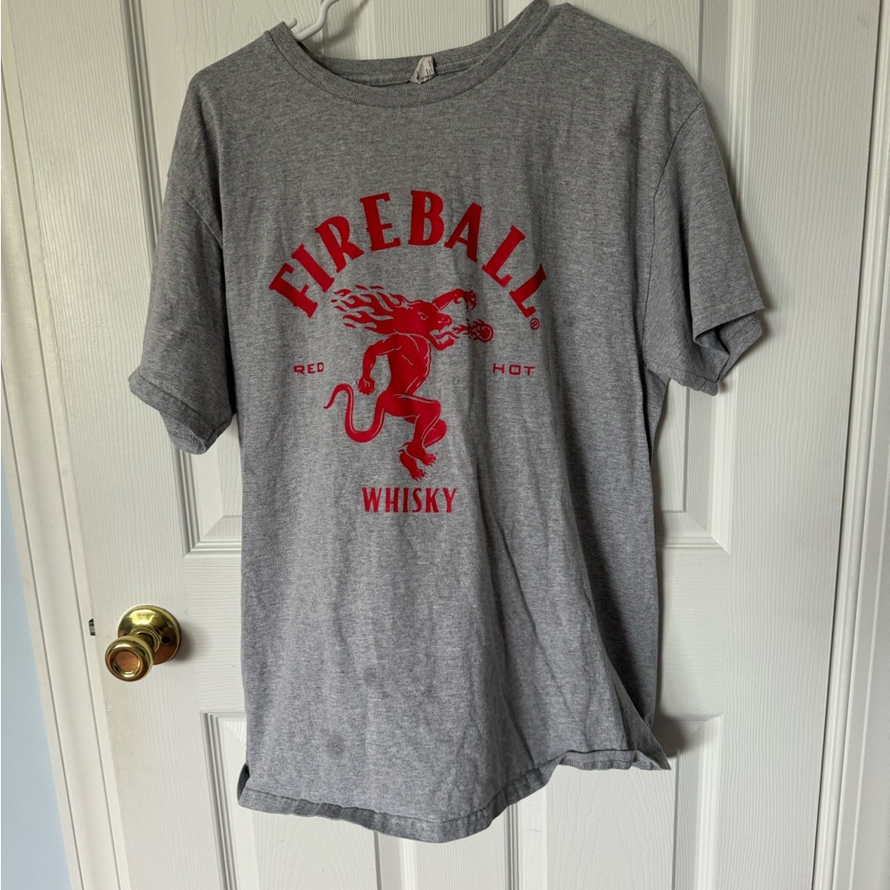 Gray T-Shirt with Red Logo